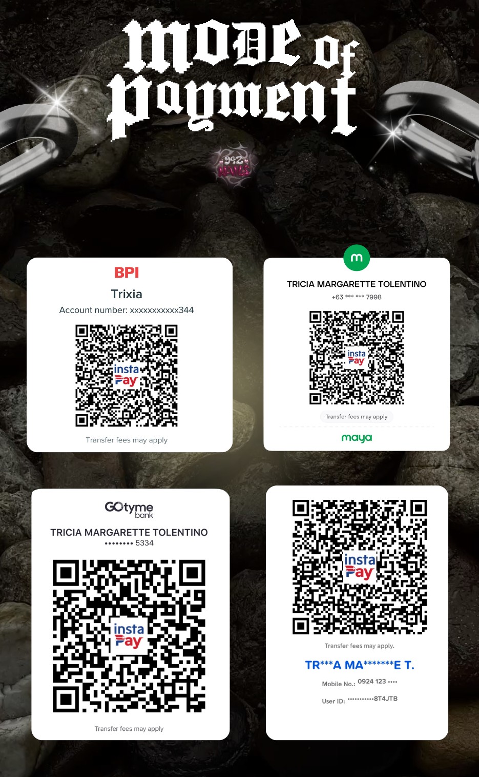 942Nails Modes of Payment